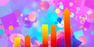 Business growth icons with upward arrows.