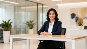 Virtual receptionist assisting clinic clients.