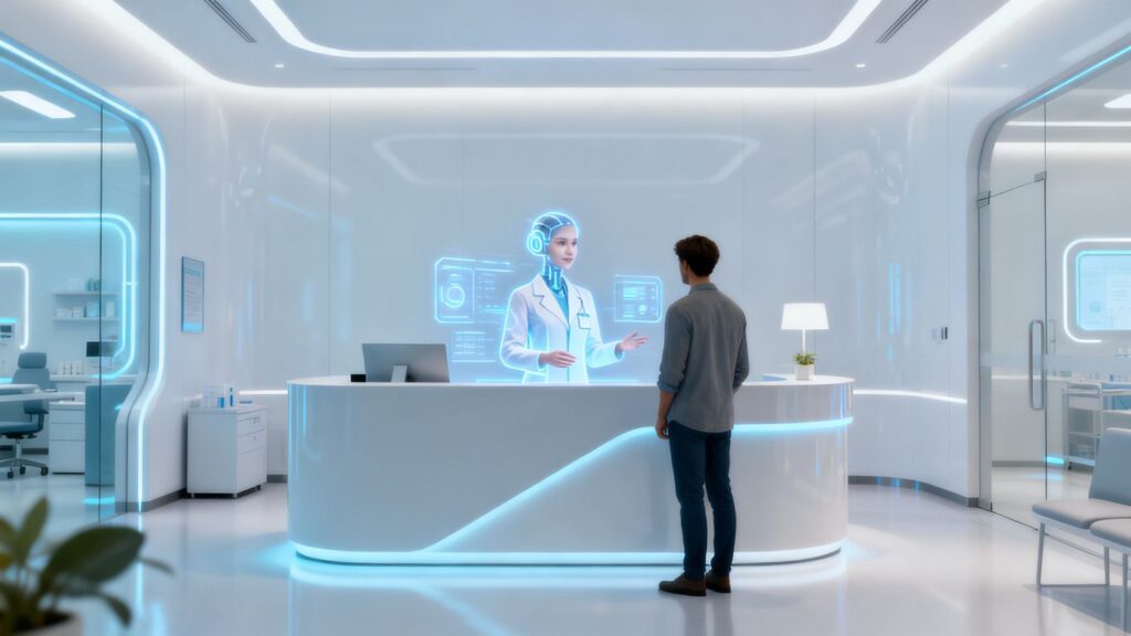 AI receptionist in a modern clinic