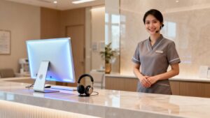 Virtual receptionist versus human receptionist in a clinic setting.