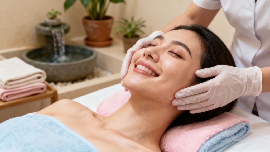Patient enjoying a spa treatment.